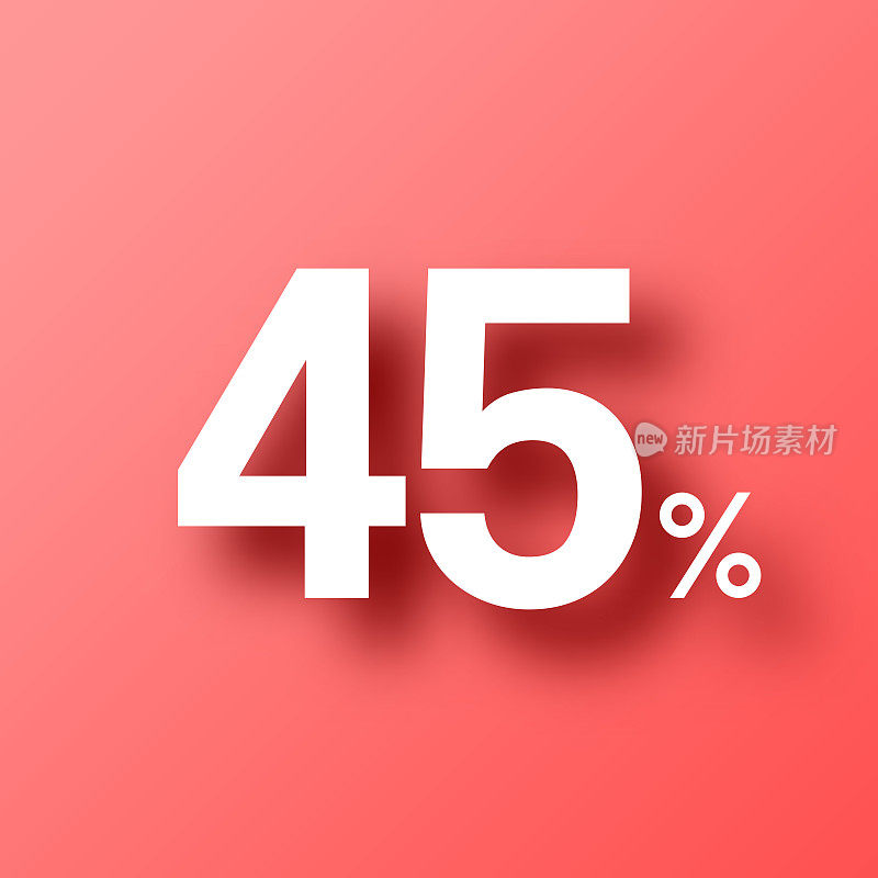 45% - 45%。图标在红色背景与阴影